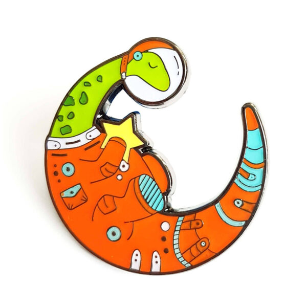 Dinomoon Enamel Pin