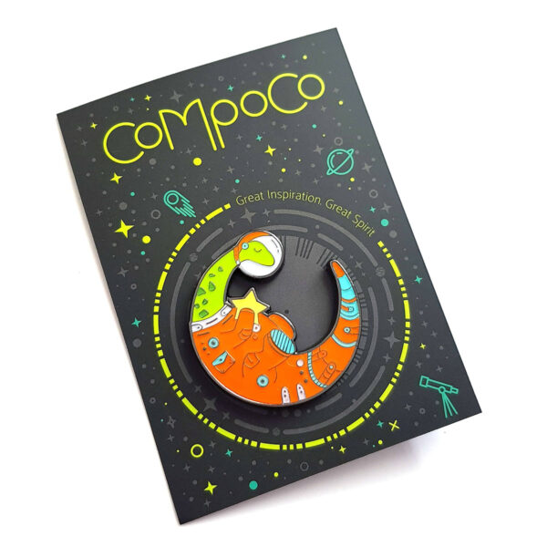 Dinomoon Enamel Pin