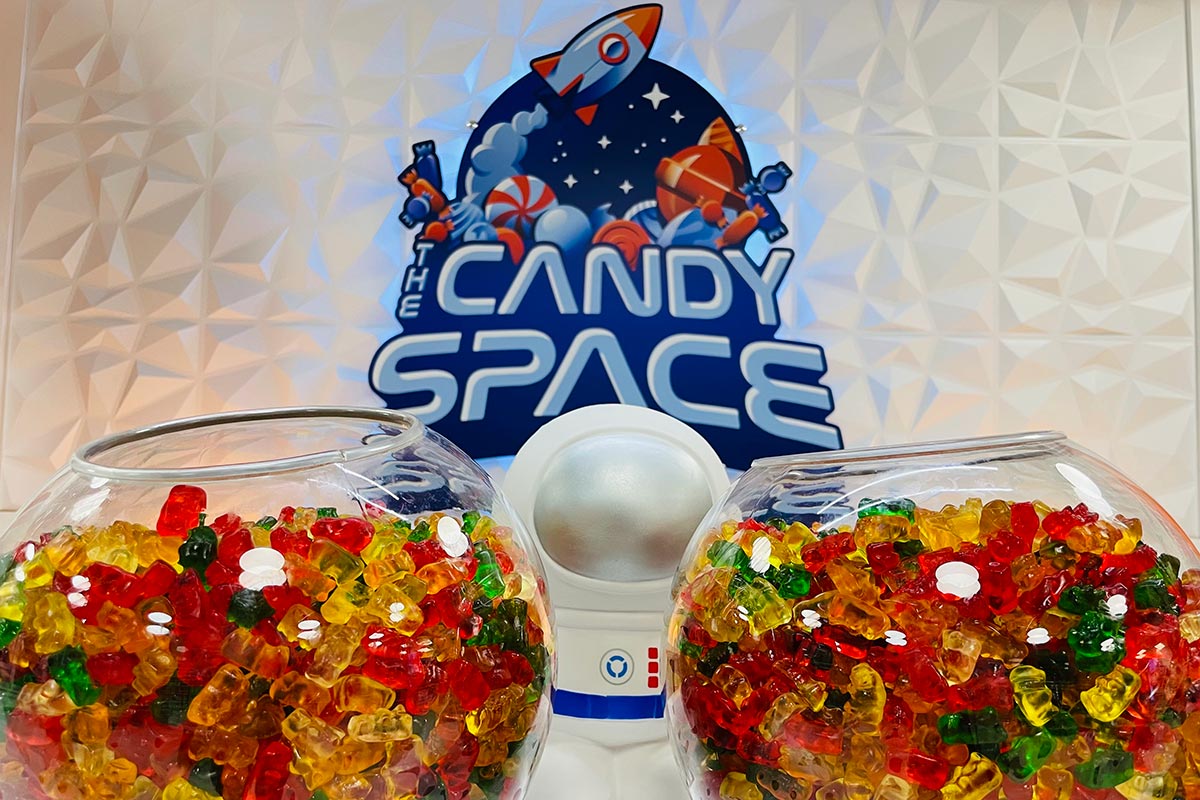 Fish bowls full of gummy bears