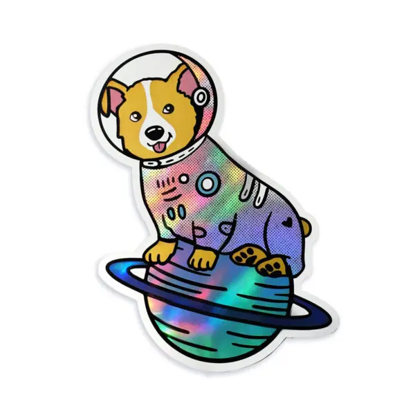 Space Corgi Holographic Sticker