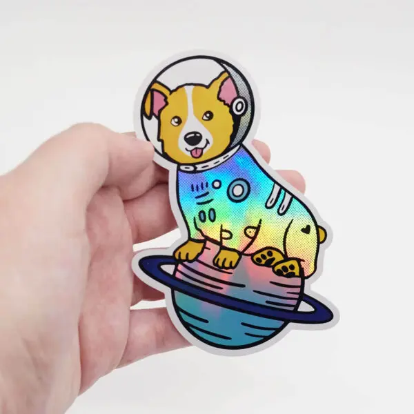 Space Corgi Holographic Sticker