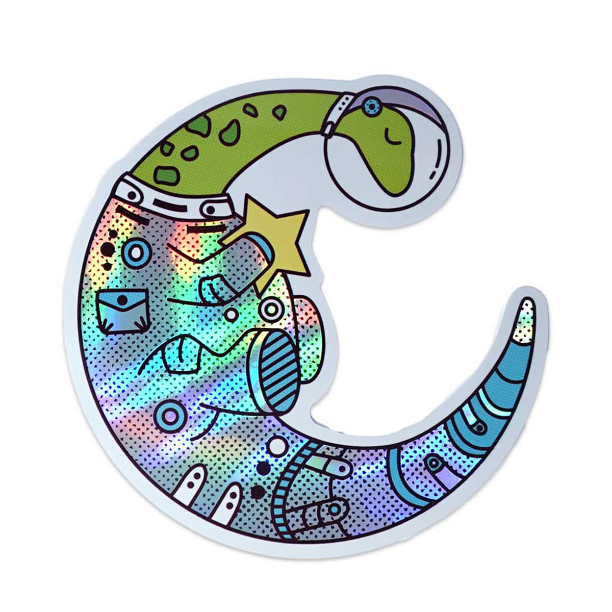 Space Dinosaur Holographic Sticker