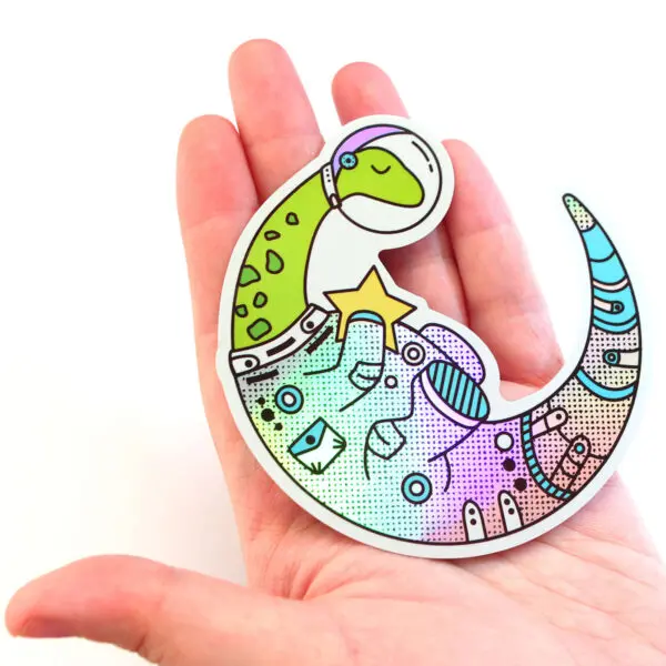 Space Dinosaur Holographic Sticker
