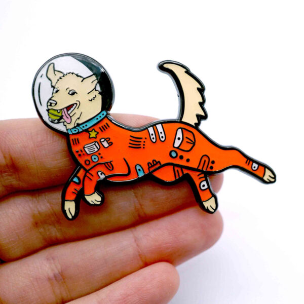 Space Dog Enamel Pin 