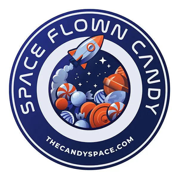 Space flown candy certificate sticker