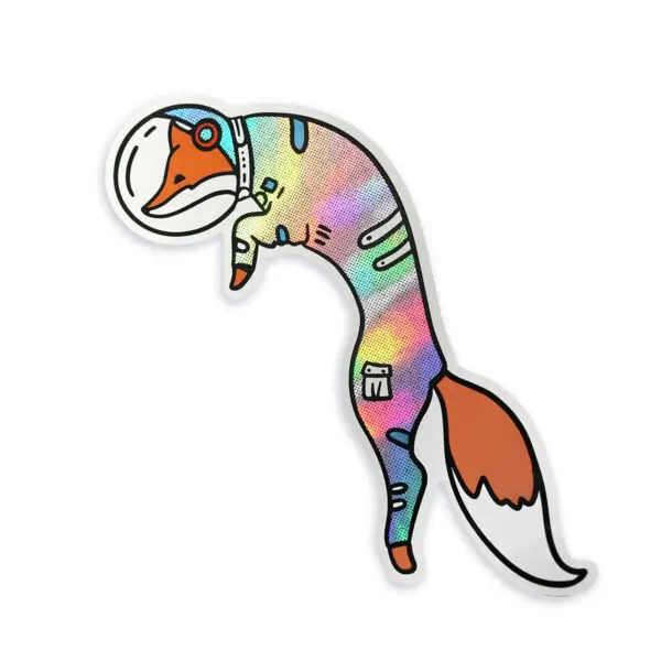 Space Fox Holographic Sticker