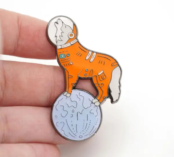 Space Wolf Enamel Pin