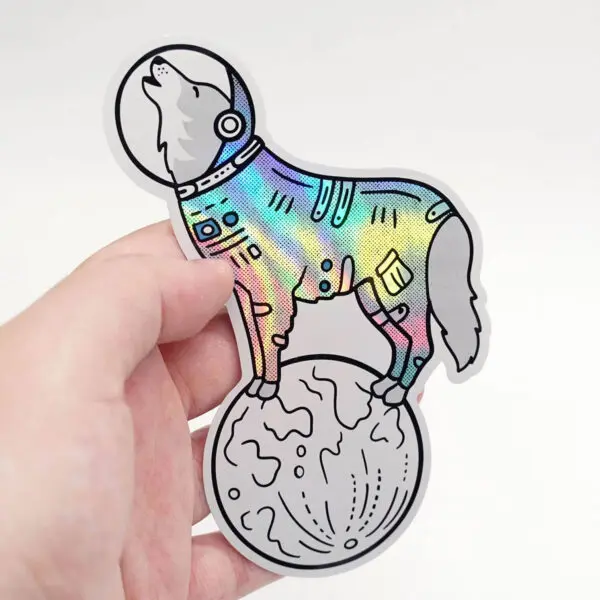 Space Wolf Holographic Sticker
