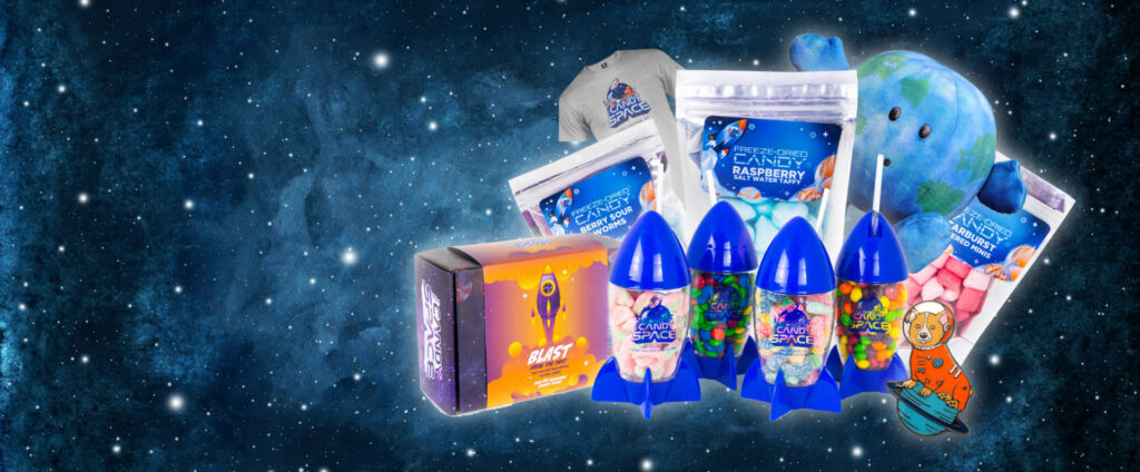Space themed candy and gifts