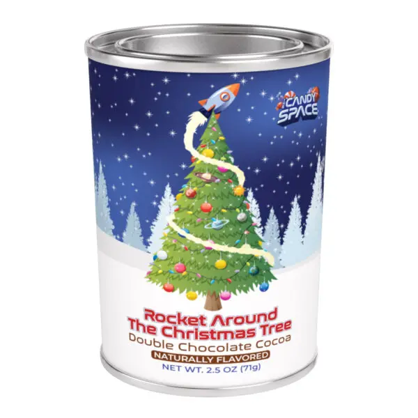 Rocket Around the Christmas Tree - Double Chocolate Hot Cocoa front of can to show product size and appearance
